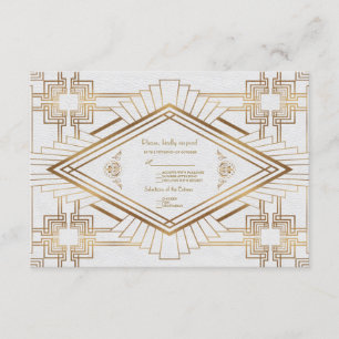 Glam Gold Blanc Grand Gatsby Mariage RSVP