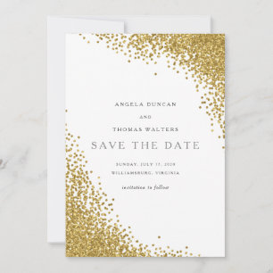 Glam Gold Confetti Dots Enregistrer la carte Date