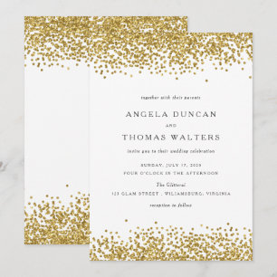Glam Gold Confetti Faire-part de mariage