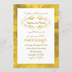 Glam Gold Foil et Faire-part de mariage blanche