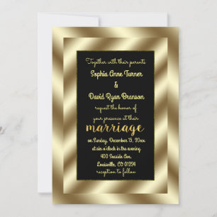 Glam Gold Foil et Faire-part de mariage noire
