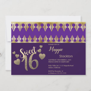 Glam Gold Sweet 16 Invitation