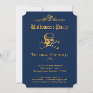 Glam gothique Invitations Bleu Foncé