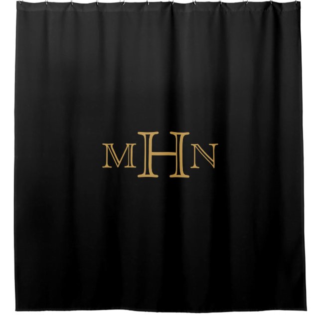 Glam gothique | Rideau de douche | Monogramme | No (Devant)
