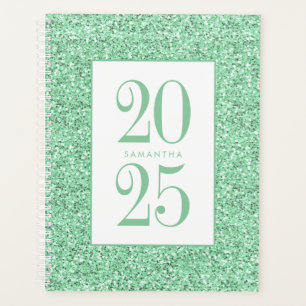 Glam Mint Green Glitter Personalized 2023