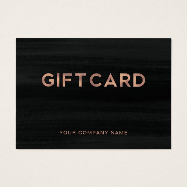 Glam moderne Noir et or Rose | Carte cadeau (Devant)