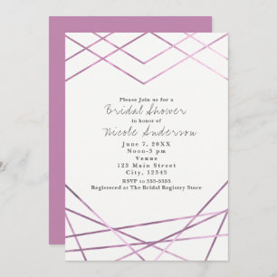 Glam moderne rose Lignes géométriques Invitations
