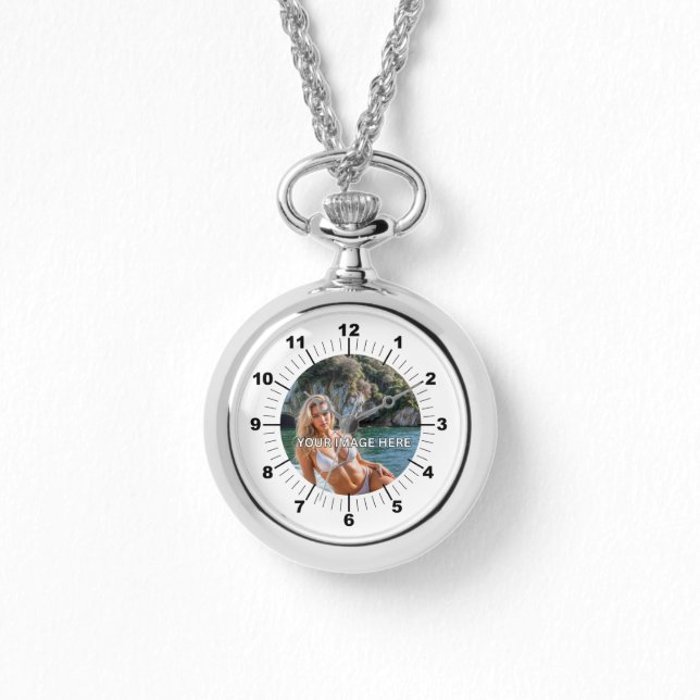 GLAM ! 💎 Montre Collier Argenté Brillante (Recto)