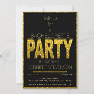 Glam Or   Bachelorette Party Invitation
