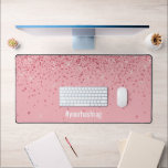 Glam Parties scintillant rose avec votre hashtag<br><div class="desc">Glam Parties scintillant rose avec votre Hashtag Desk Mat</div>