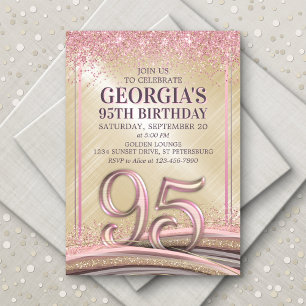 Glam pour femmes 95e anniversaire Invitation