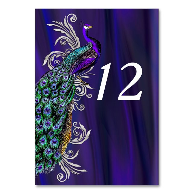 Glam Purple Satin Mariage Numéro de table Carte (Par défaut)