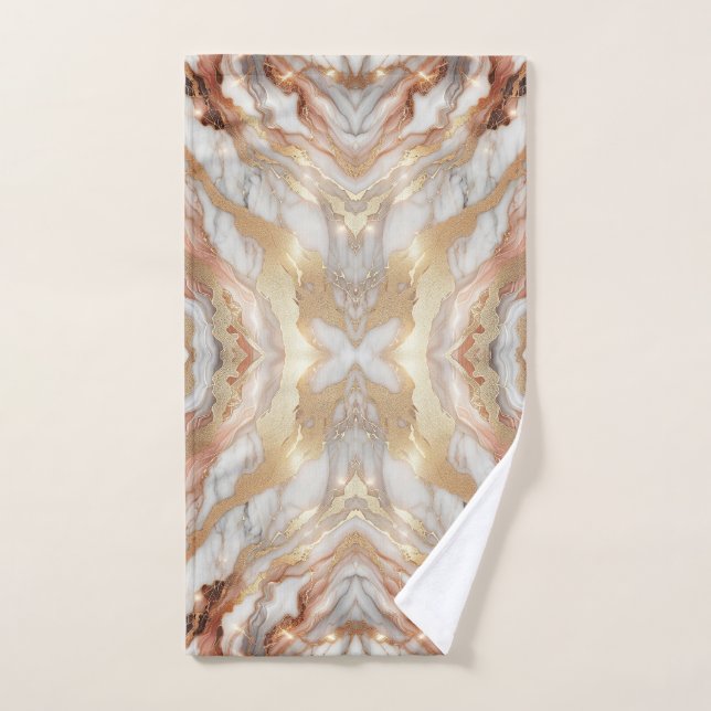 Glam Rose Gold Luxueux Tendance Marbre Papillon (Serviette à main)