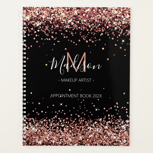 Glam Rose Gold Rendez-vous Book | Planificateur (Devant)