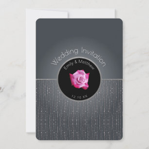 Glam Rose Rose Silver Gris Faire-part de mariage