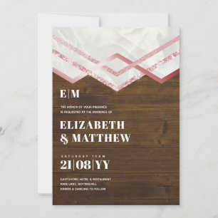 Glam Rosegold DECO Mariage Inviter Modern Chic