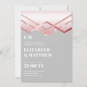 Glam Rosegold DECO Mariage Inviter Modern Chic