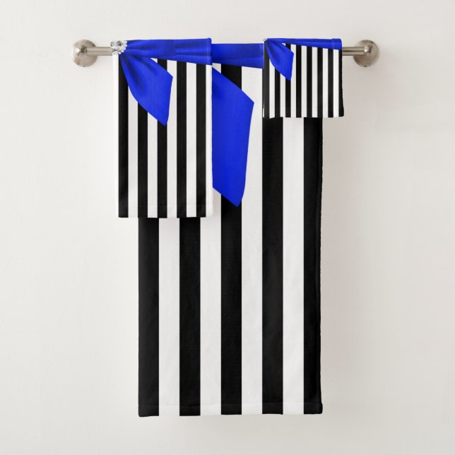 Glam Royal Blue Bow-Pinstripes-Black (En situation)