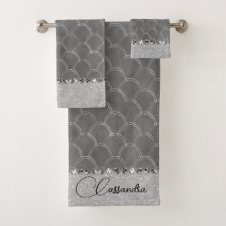 Glam Silver Glitter Diamond Bling