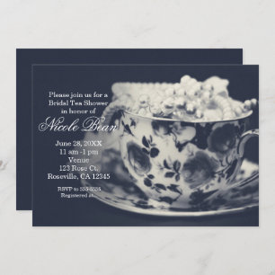 Glam Tea & Pearls Elégante Invitation Chic Bridal