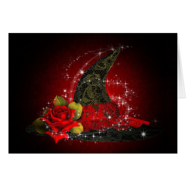 Glam Witch Casquette Lacy Black & Red Sparkle Part (Devant Horizontal)