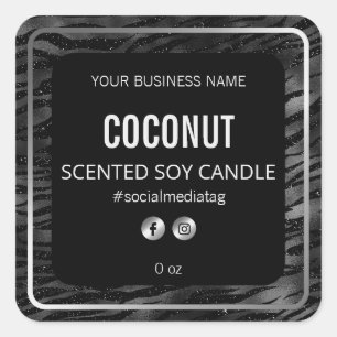 Glam Zebra Imprimer Noir Et Argent Étiquettes De P