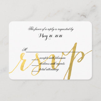 Glamor à huile d'or | Carte RSVP de mariage modern