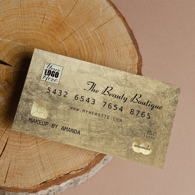 Glamor Elegant Black Gold Luxury Carte de crédit L (Glamor Elegant Black Gold Luxury Credit Card Logo)