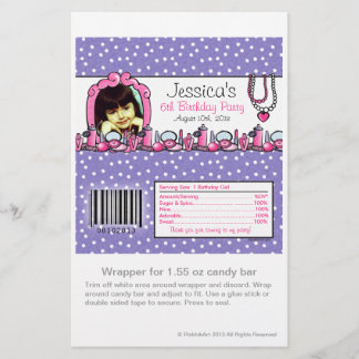 Glamor Girl Birthday Photo Candy Wrapper