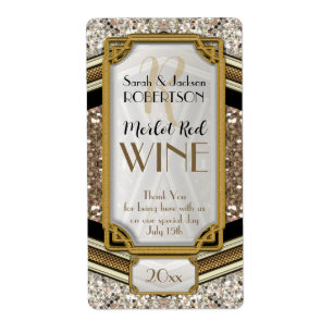 Glamor Gold Sparkler Vin bouteille Étiquettes 2
