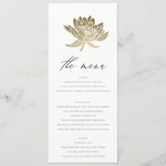 GLAMOREUX PALE OR BLANC KRAFT LOTUS MENU FLORAL