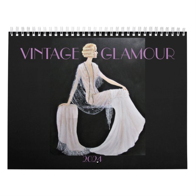 GLAMOROUS VINTAGE LADIES CALENDAR, 2024 CALENDRIER (Protection)