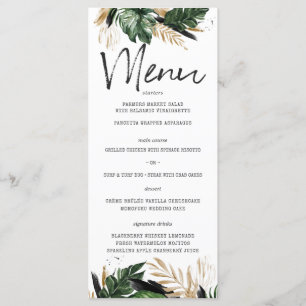 Glamour Été Verdure Menu Mariage tropical