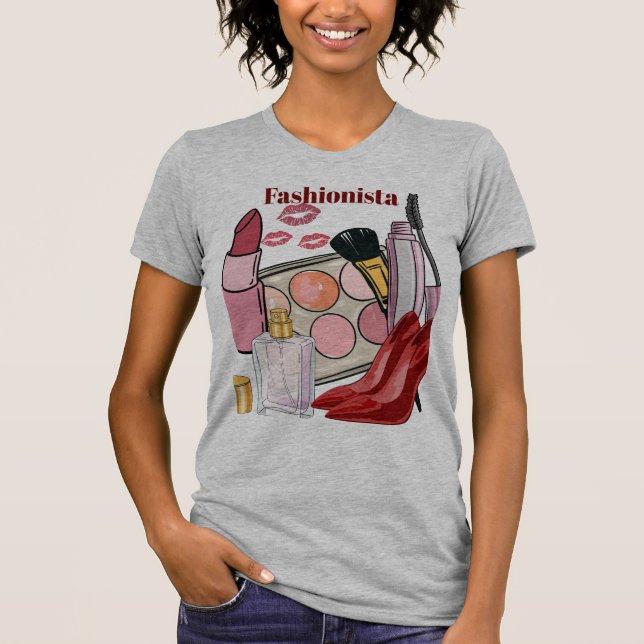 Glamour Fashion, Makeup Essentials T-shirt for her (Devant)