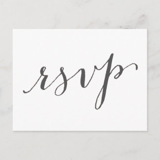 Glamour gris foncé | Carte postale RSVP de mariage