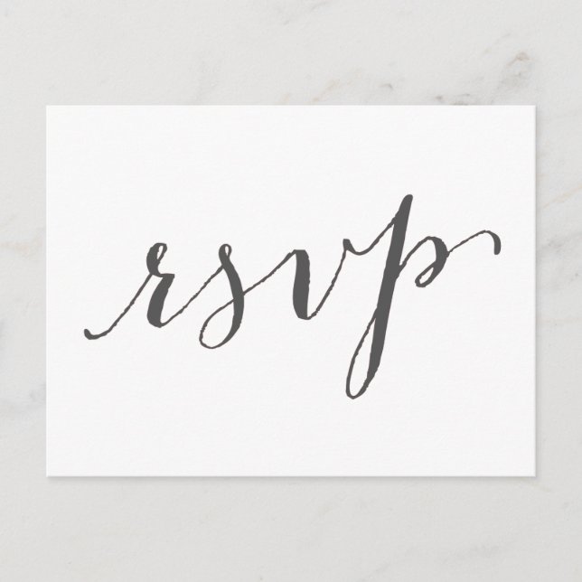 Glamour gris foncé | Carte postale RSVP de mariage (Devant)