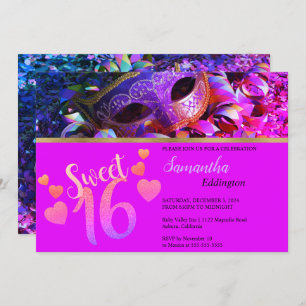 Glamour Masquerade Sweet 16 Invitation