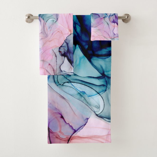 Glamour Moderne Rose Violet Turquoise Éthéré Encre (En situation)