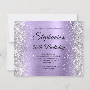 Glamour Monogramme Argent Pâle Violet 50e Annivers
