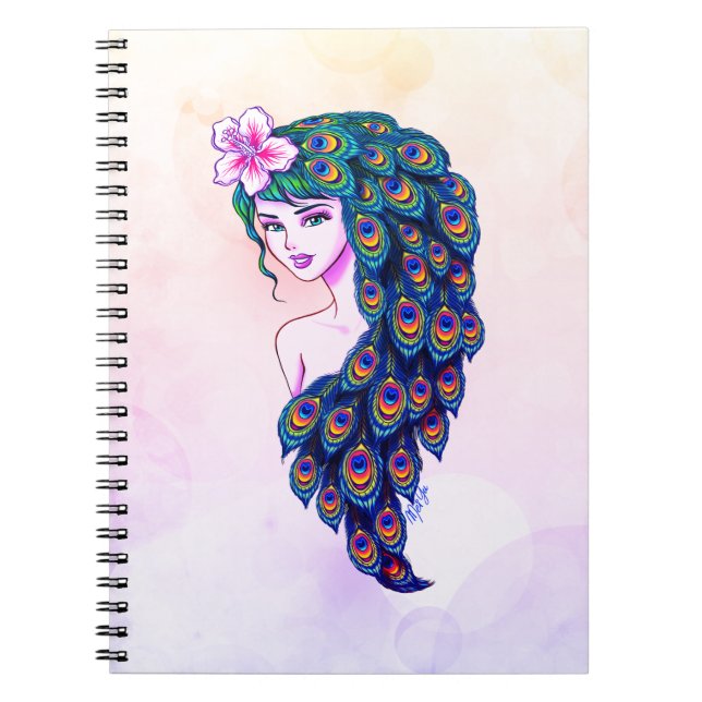 Glamour Peacock déesse Art Dreamy Carnet (Devant)