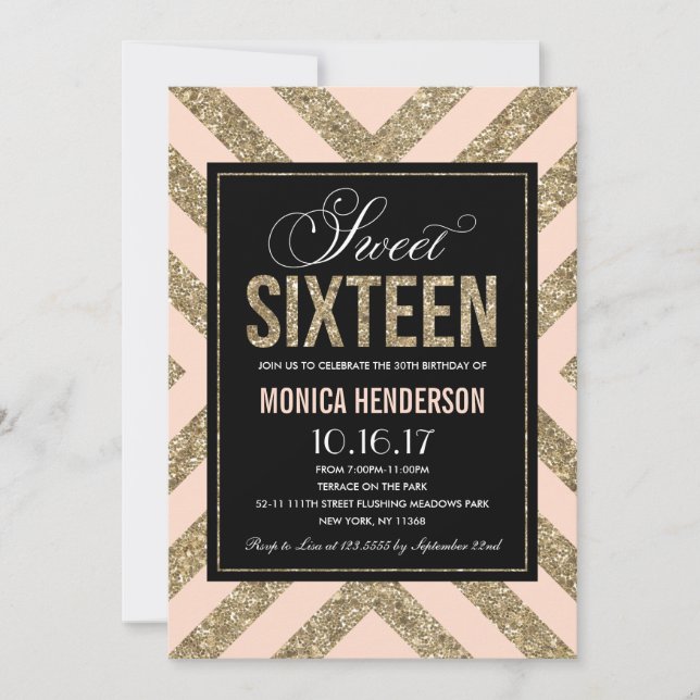 Glamour Shimmer | Invitation pour une fête de Swee (Devant)
