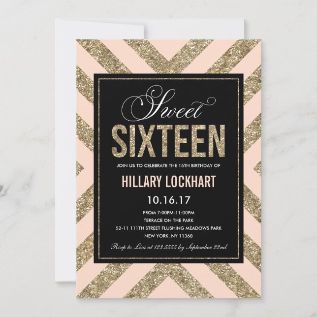 Glamour Shimmer | Invitation pour une fête de Swee (Devant)