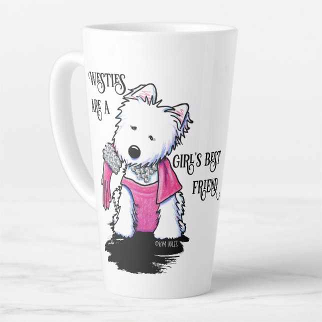 Glamour Westie KiniArt Café Mug (Angle gauche)