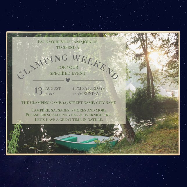 Glamping Camping Carte du week-end Invitation (Créateur téléchargé)
