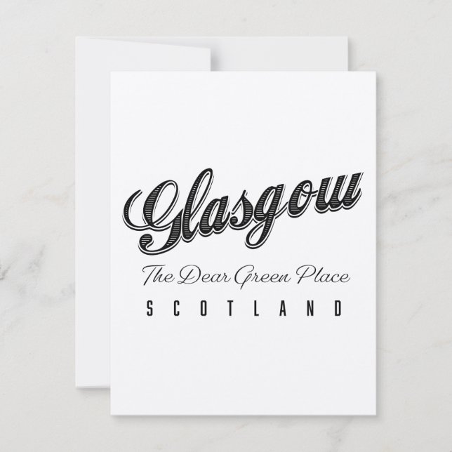 Glasgow Écosse "L'endroit vert cher" (Devant)