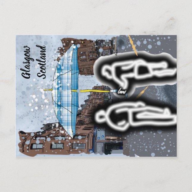 Glasgow scotland pluies carte postale (Devant)