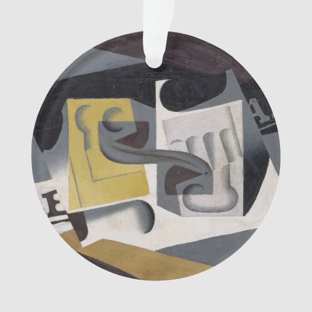 Glass et Newspaper, 1917 (huile sur le (devant)