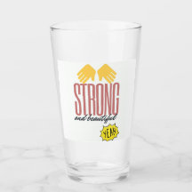 Glass with text / verre avec texte rouger et noir