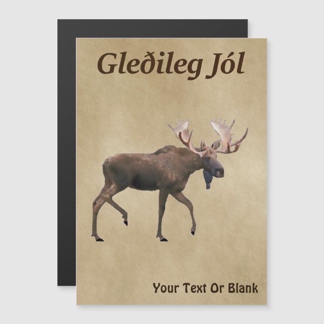 Gleðileg Jól - Oie Taupe Sur Ancien Papier (Devant / Derrière)