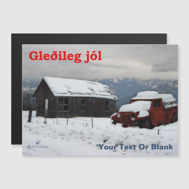Gleðileg Jól - Vieux Camion Rouge (Devant / Derrière)